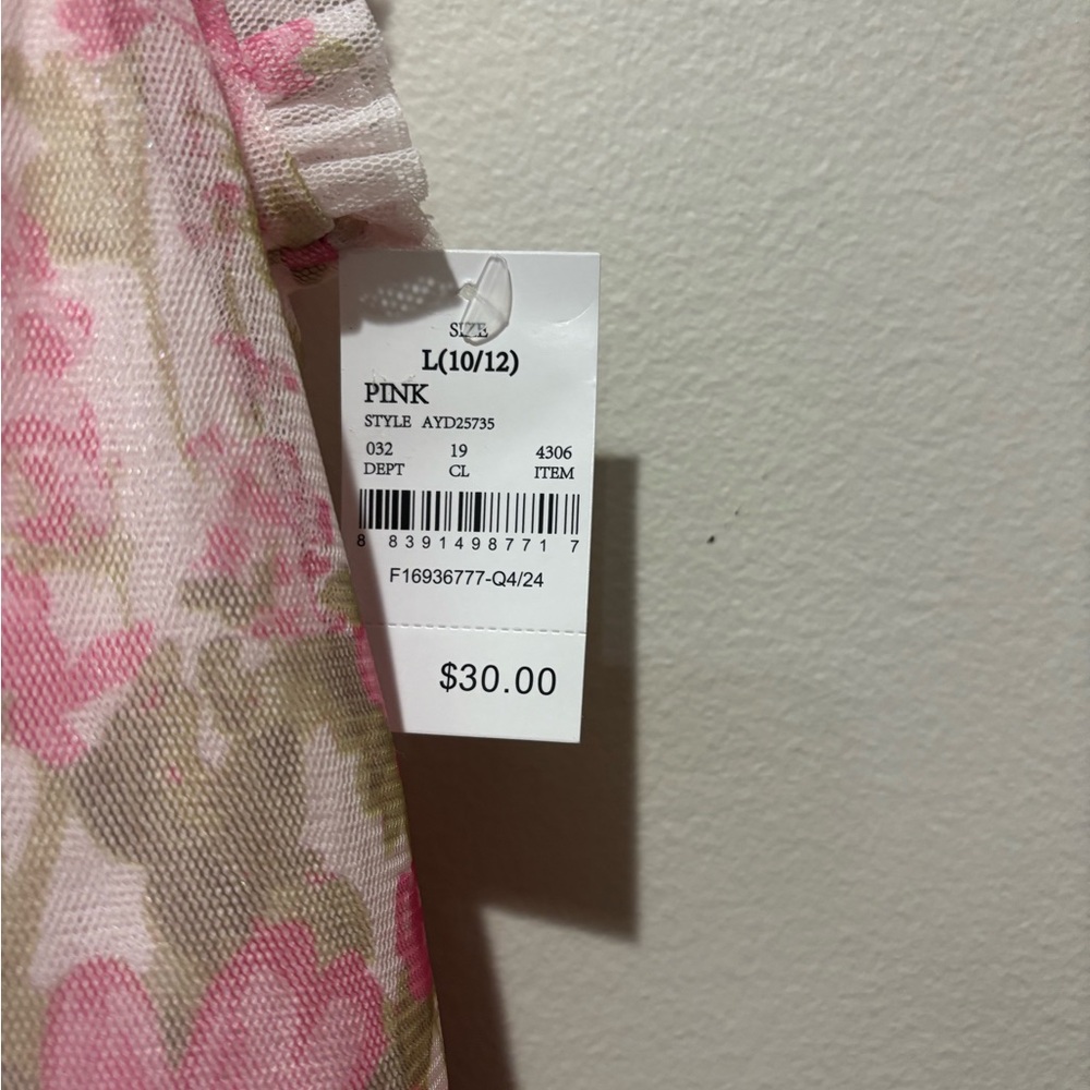 Zenzi Sleeveless Floral Tulle Dress Blush Pink Girls Large 10-12 Easter Spring - Picture 2 of 11